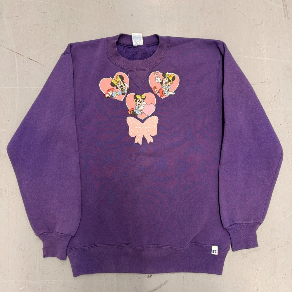 Vintage Russell Athletic Minnie Mouse Sweatshirt Purple Crewneck Women's‎ Medium